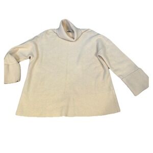 REISS Sarah Wool-Cashmere Roll Neck‎ Jumper Sweater Soft Thick Ivory Cream $199